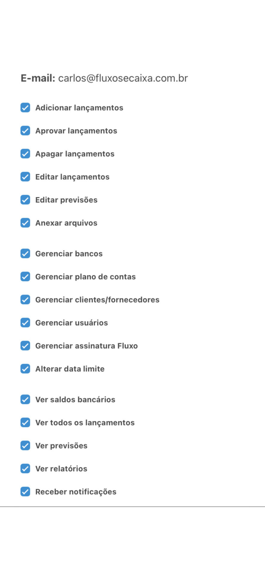 Gestão de usuários